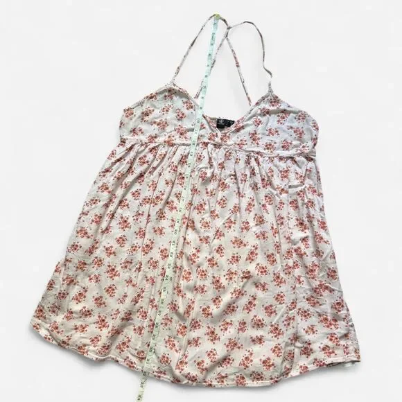 Volcom Pink Floral Spaghetti Strap BabyDoll Mini Dress (Size Medium) - Picture 5 of 8